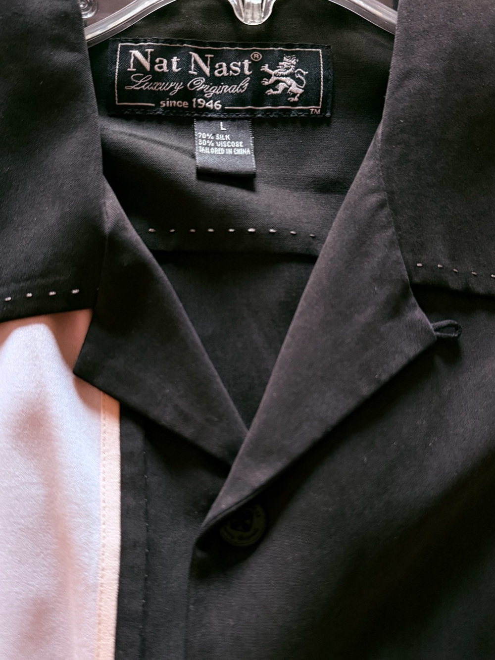 Nat Nast Classic Mens Black Silk Blend Shirt.